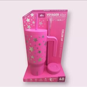 Hydrapeak Voyager‎ 40oz Etched Stars Tumbler Winter 2024 NEW Pink